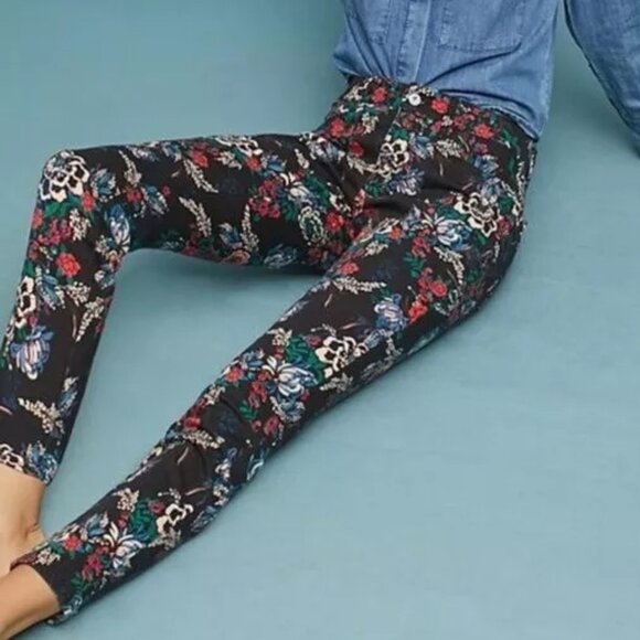 Anthropologie Denim - Anthropologie Pilcro Floral Mid Rise Skinny Jeans 27 Stretch Denim Cottagecore